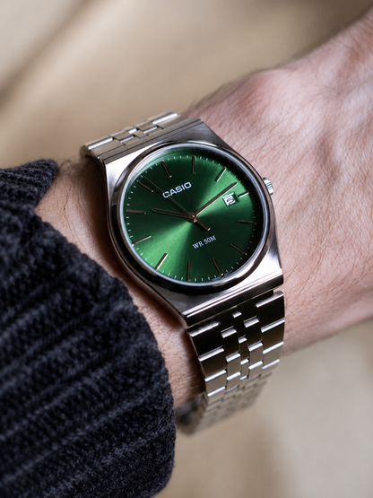 Casio Green Dial Stainless Steel Watch