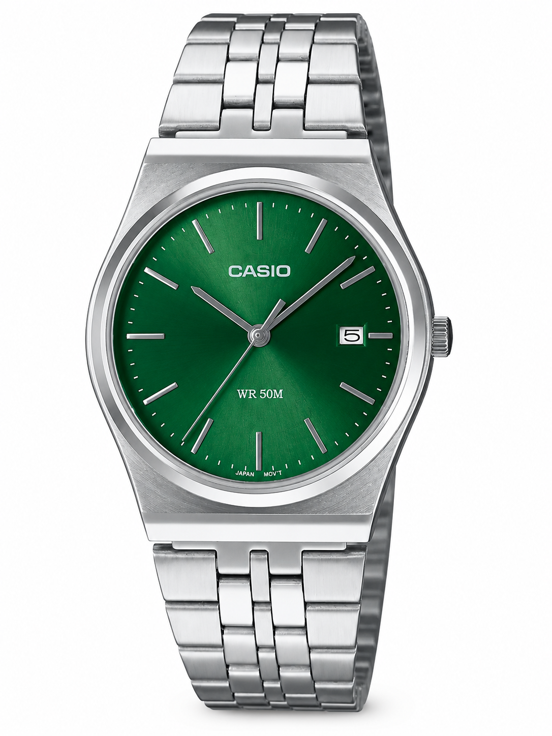 Casio Green Dial Stainless Steel Watch